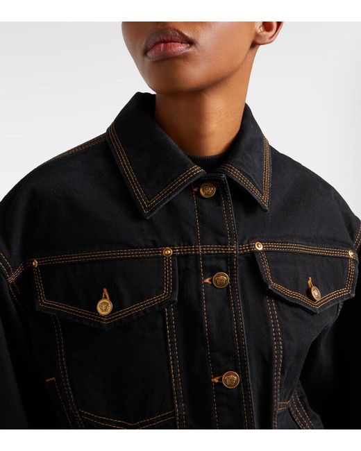 Versace Black Medusa Denim Jacket