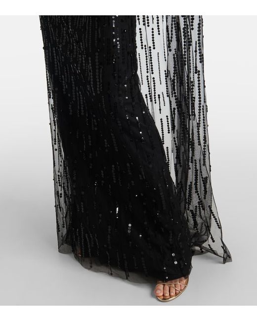 Jenny Packham Black Embellished Gown