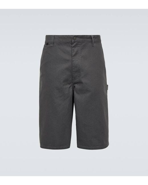 Shorts in canvas di cotone di Acne in Gray da Uomo