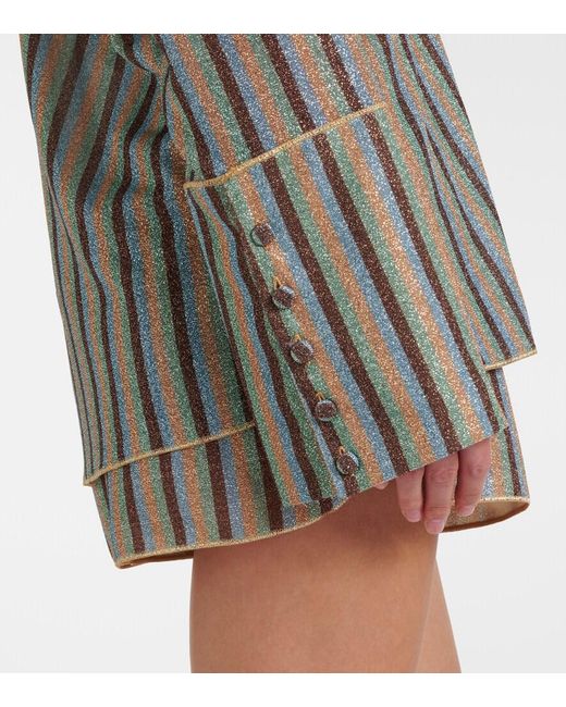 Oseree Brown Lumiere Striped Shirt