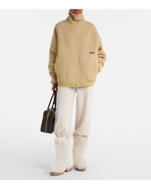 Yves Salomon White Shearling Mid-Calf Boots