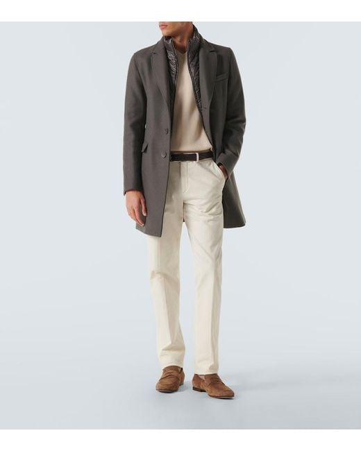 Herno Gray Wool-Blend Overcoat for men