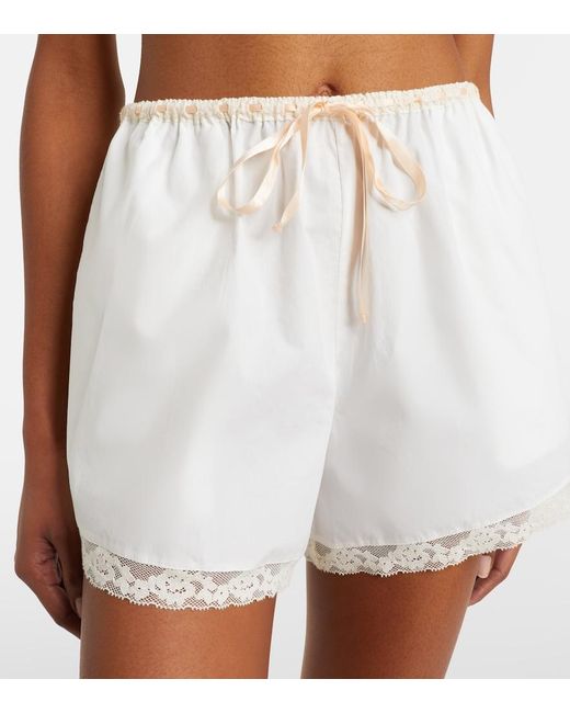 Posse White Alma Cotton Shorts