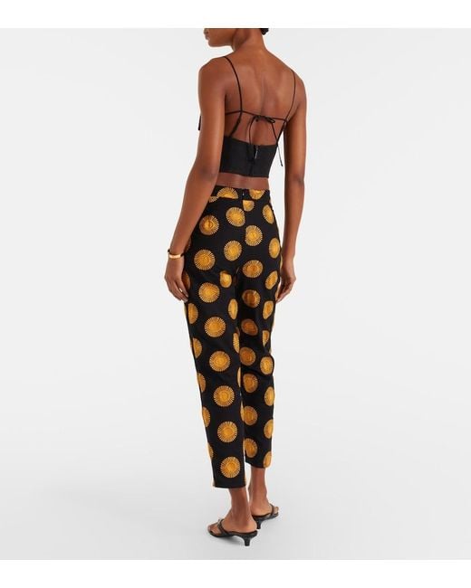 Cala De La Cruz Black Imperia Cutout Linen Crop Top
