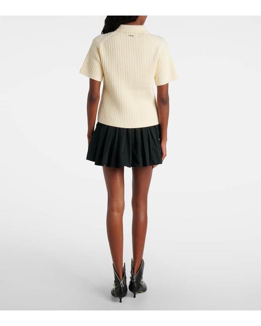 J.W. Anderson Natural Cable-Knit Wool And Cotton-Blend Polo Shirt