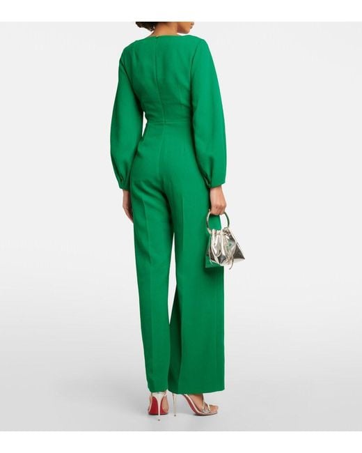 Emilia Wickstead Green Pattie Crepe Jumpsuit