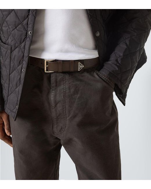 Prada Brown Saffiano Leather Belt for men