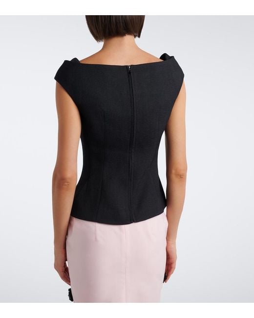 ShuShu/Tong Black Bow-Detail Off-Shoulder Top