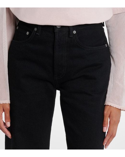 Acne Black 2021F Mid-Rise Straight Jeans