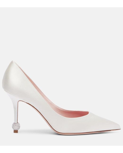 Roger Vivier Pink Jewel 85 Embellished Satin Pumps