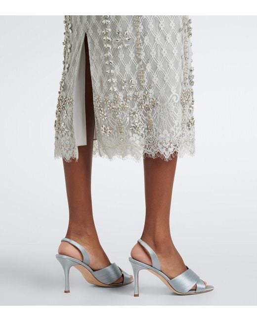 Costarellos White Leona Beaded Lace Cocktail Dress
