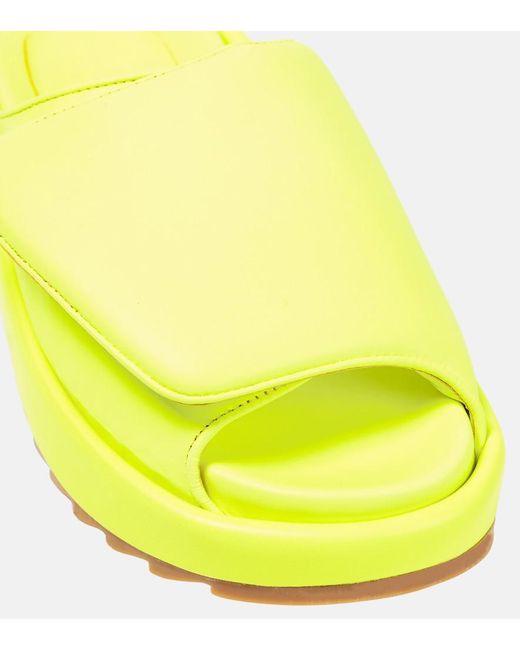 Gia Borghini Yellow Gia 1 Leather Slides