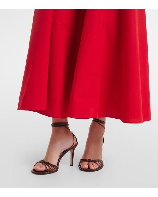 Ralph Lauren Red Marigot Cotton-Blend Midi Dress