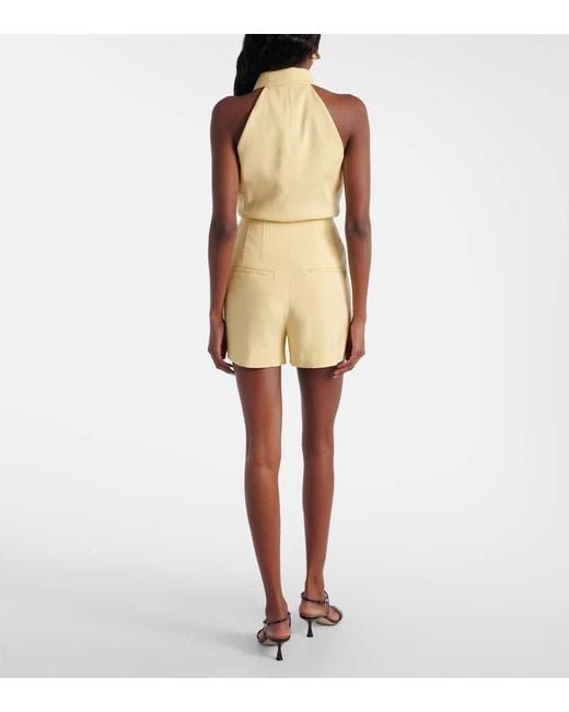 Shorts Brit En Mezcla De Lino Veronica Beard de color Natural