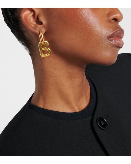 Balenciaga Metallic B Chain Xl Earrings