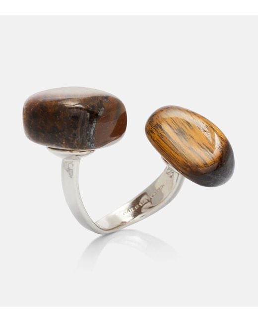 Anello Con Gemme di Dries Van Noten in Metallic