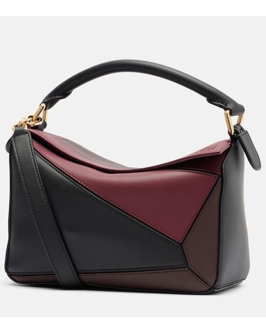 Loewe Black X Albers Puzzle Small Leather Top-Handle Bag