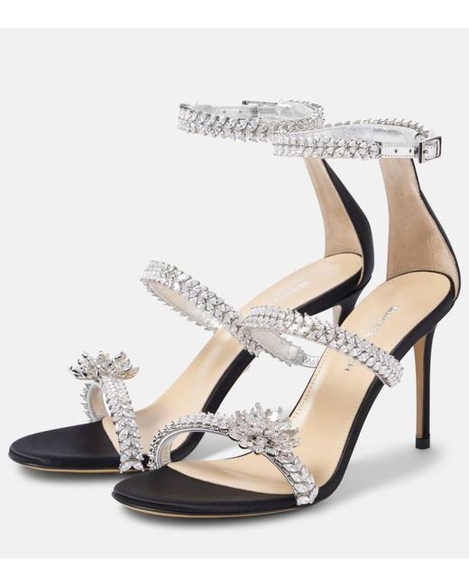 Sandali Crystal Flower di Mach & Mach in White
