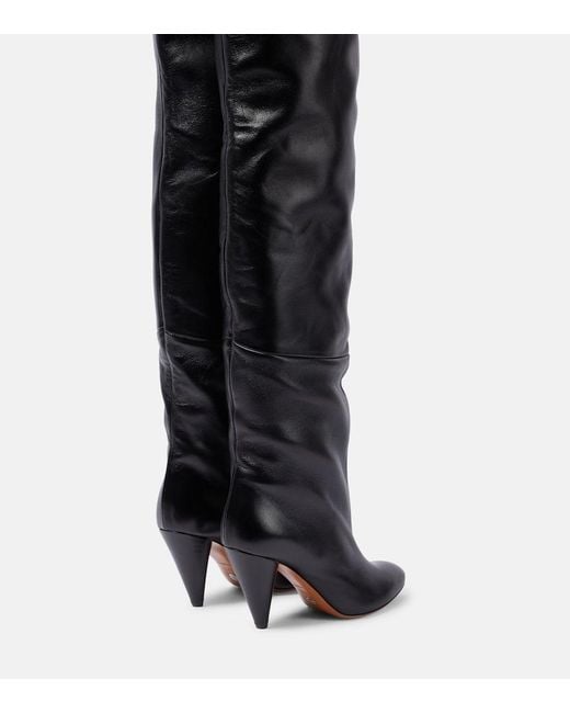 Proenza Schouler Black Cone Leather Over-the-knee Boots