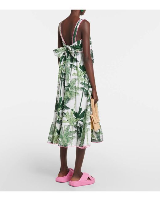 Robe Midi Imprimee En Coton Juliet Dunn en coloris Green