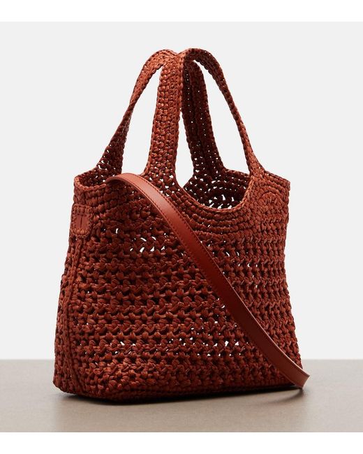 Tod's Red Ebl Small Woven Tote Bag