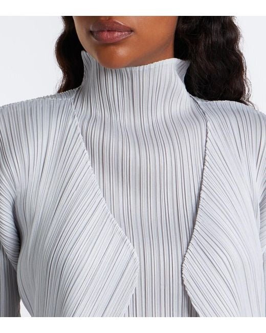 Pleats Please Issey Miyake Gray Basics Pleated Cardigan