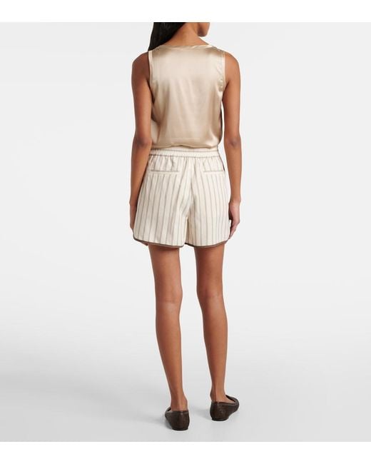 Brunello Cucinelli Natural High-Rise Bermuda Shorts