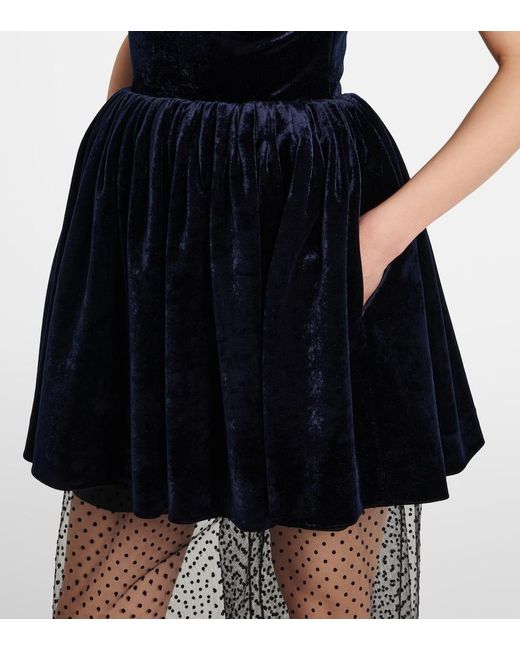 Alaïa Blue Velvet Minidress