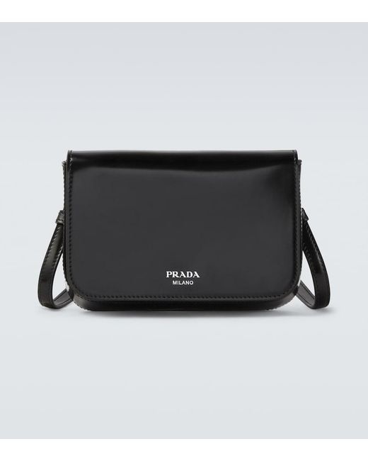 Prada Black Mini Leather Crossbody Bag for men