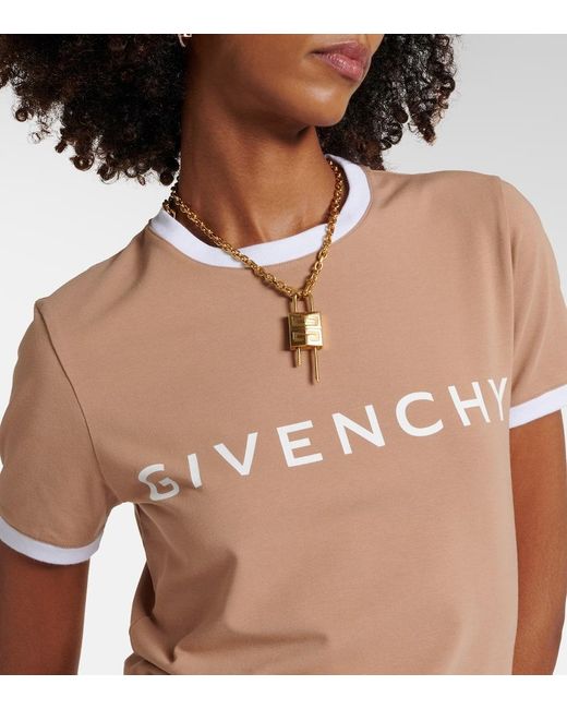 T-shirt in jersey di cotone con logo di Givenchy in Natural