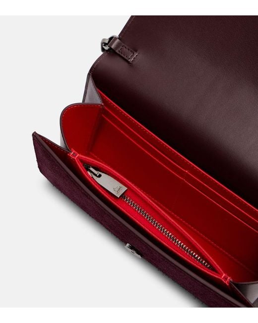 Portefeuille Paloma En Daim Christian Louboutin en coloris Red