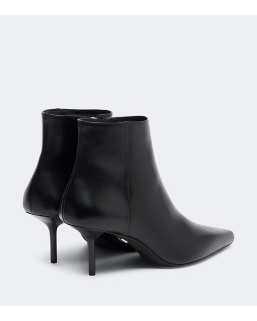 Max Mara Black Leather Ankle Boots
