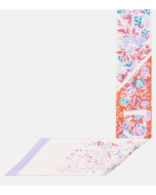 Gucci Pink Printed Silk Twill Scarf