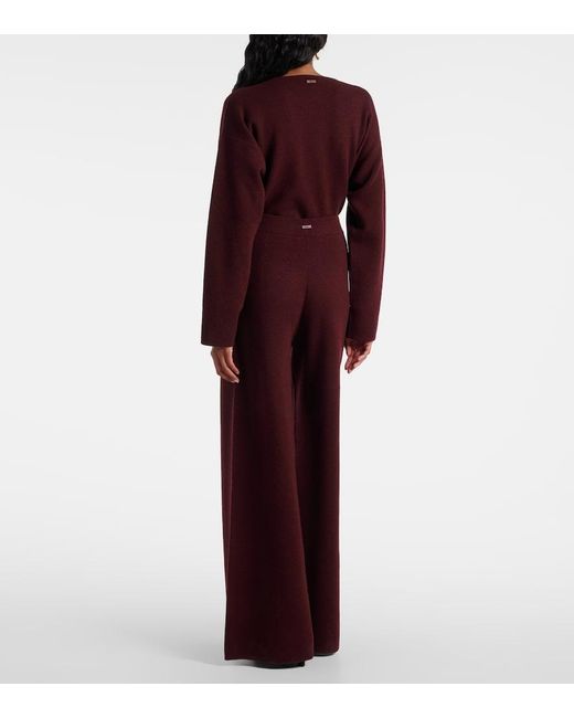 Max Mara Red Judy Wool And Cashmere Wide-Leg Pants