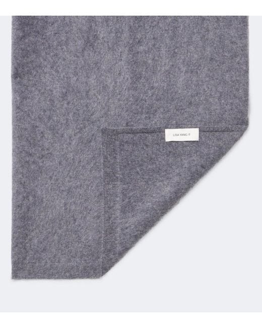 Lisa Yang Purple Brushed Cashmere Scarf