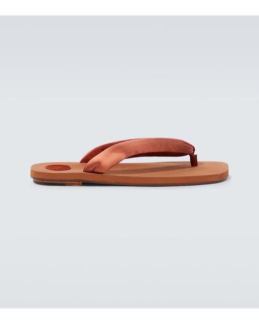 Dries Van Noten Brown Satin Thong Sandals for men