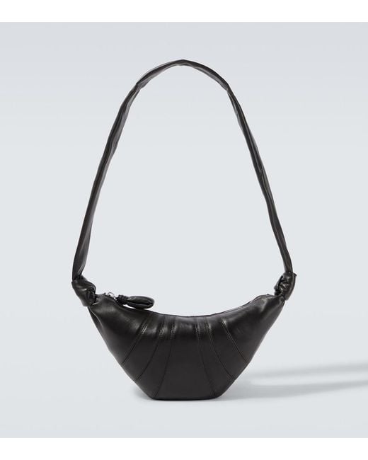Lemaire Black Croissant Small Leather Shoulder Bag for men