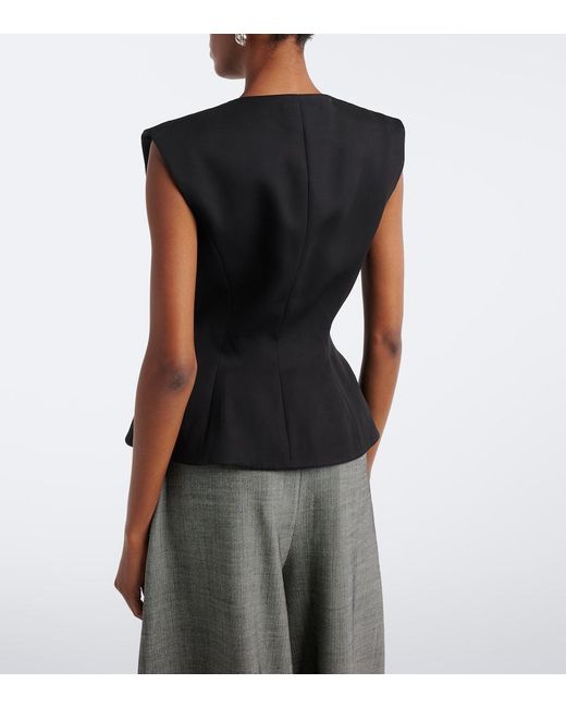Magda Butrym Black Silk And Cashmere Vest
