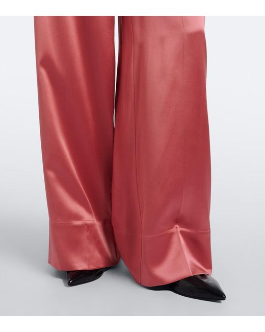 Joseph Pink Dijon Silk Satin Wide-Leg Pants