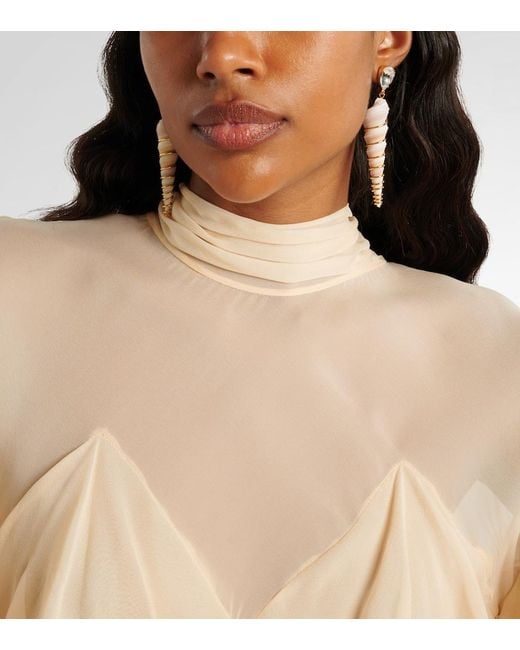 Jennifer Behr White Embellished Drop Earrings