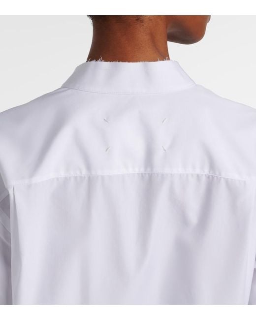 Maison Margiela White Cotton Poplin Shirt Dress