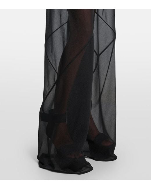 Rick Owens Blue Weite Hose Farrah Bias Aus Jersey
