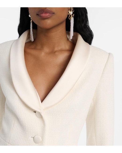 Self-Portrait Natural Boucle And Chiffon Midi Dress