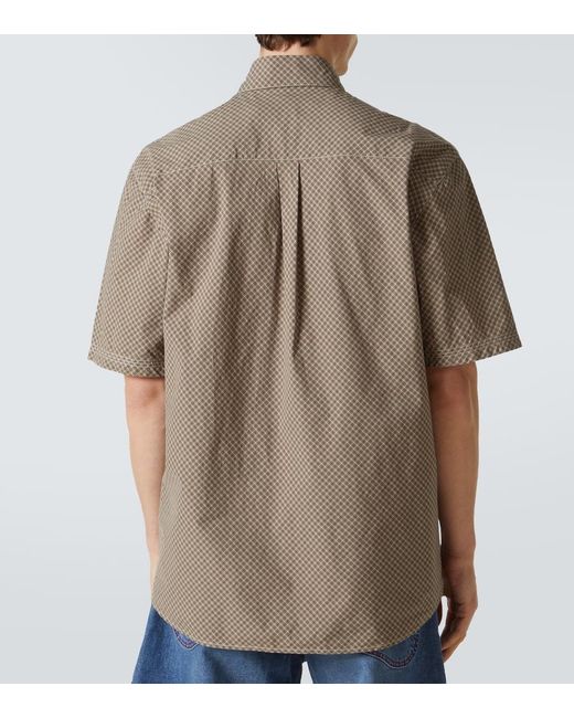 ERL Natural Checked Cotton Shirt for men
