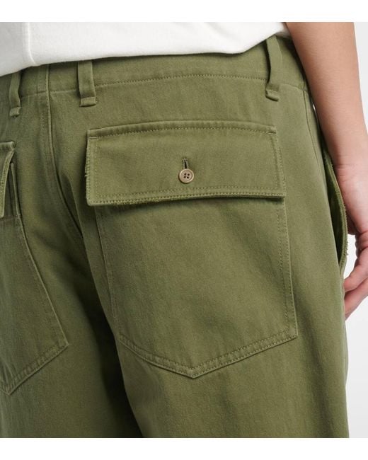 The Row Green Gerade Mid-Rise-Hose Vendula Aus Baumwolle