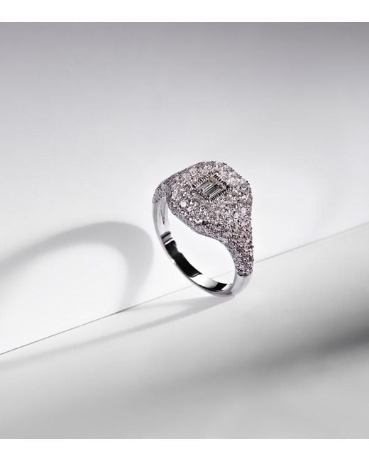 SHAY White Pave 18Kt Pinky Ring With Diamonds