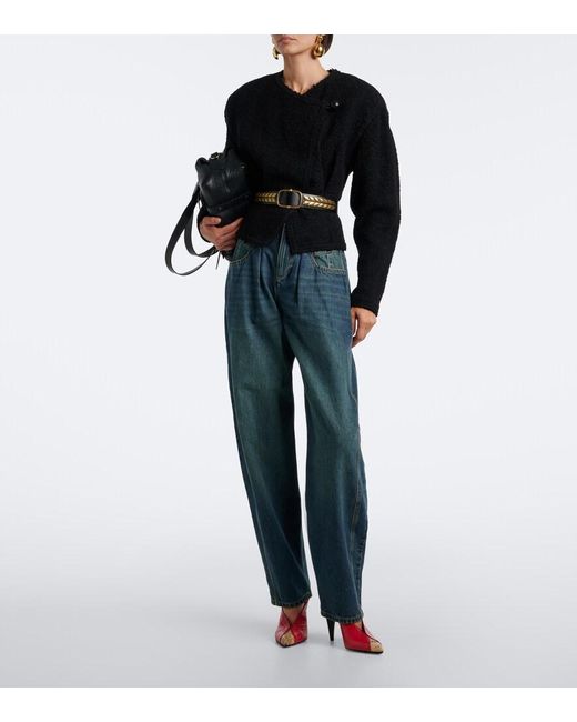 Isabel Marant Red Luza Suede-Trimmed Snake-Effect Leather Pumps
