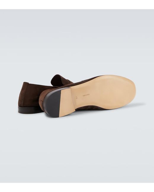 The Row Loafers Aus Veloursleder in Brown für Herren