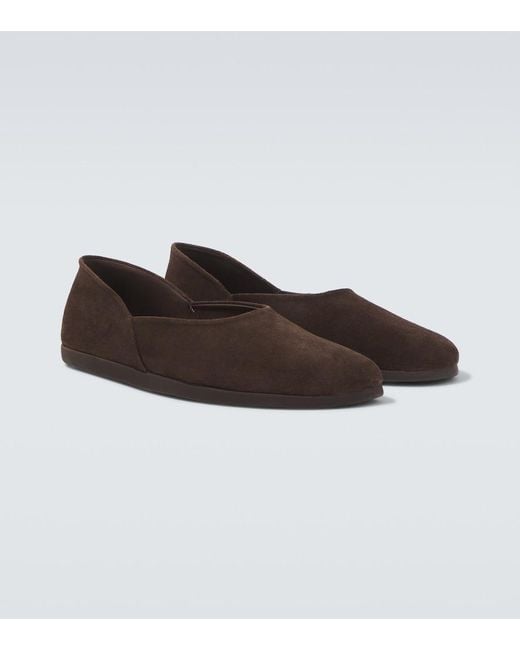 STÒFFA Brown Suede Slip-On Shoes for men