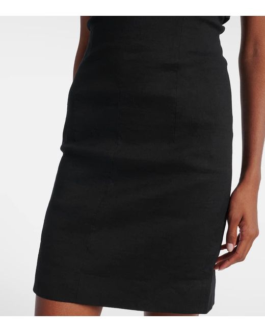 TOVE Black Dipti Linen And Cotton-Blend Minidress